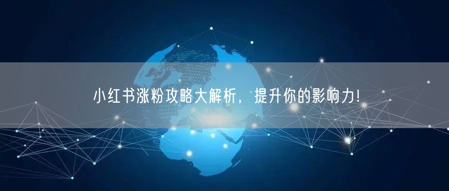 小红书涨粉攻略大解析，提升你的影响力！