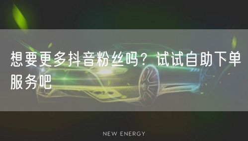 想要更多抖音粉丝吗？试试自助下单服务吧