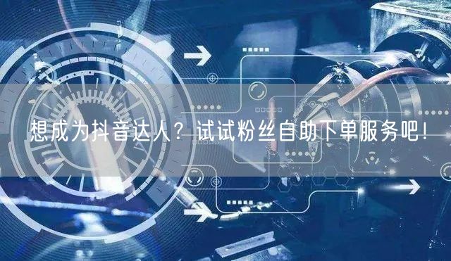 想成为抖音达人？试试粉丝自助下单服务吧！