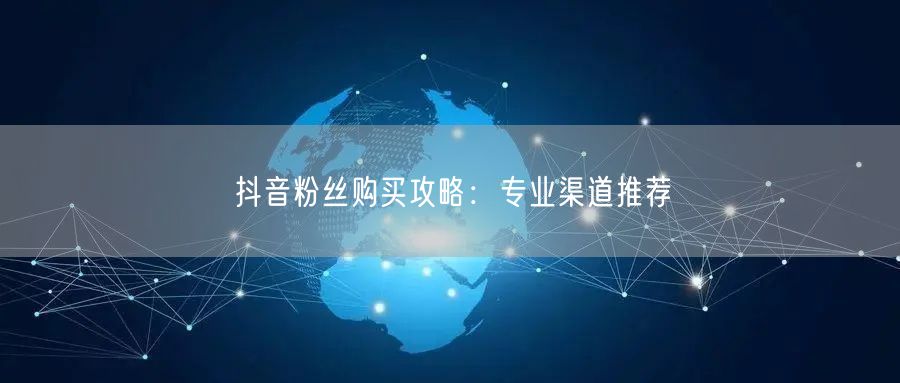 抖音粉丝购买攻略：专业渠道推荐