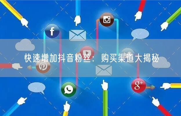 快速增加抖音粉丝：购买渠道大揭秘