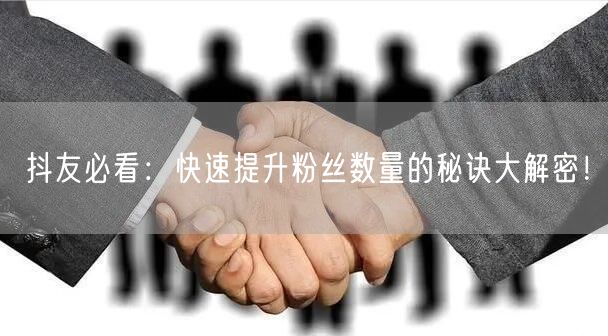 抖友必看：快速提升粉丝数量的秘诀大解密！