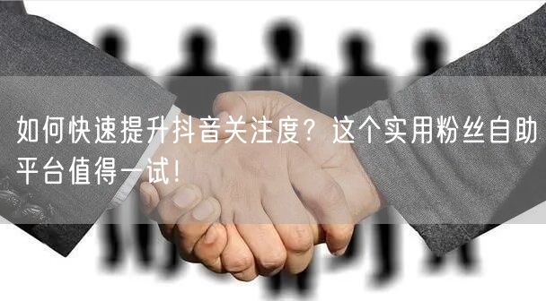 如何快速提升抖音关注度？这个实用粉丝自助平台值得一试！