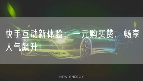快手互动新体验：一元购买赞，畅享人气飙升！