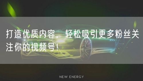 打造优质内容，轻松吸引更多粉丝关注你的视频号！