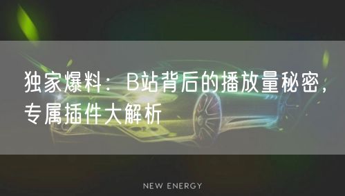 独家爆料：B站背后的播放量秘密，专属插件大解析