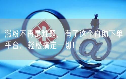 涨粉不再是难题，有了这个自助下单平台，轻松搞定一切！