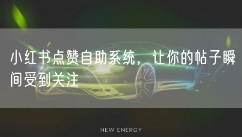 小红书点赞自助系统，让你的帖子瞬间受到关注