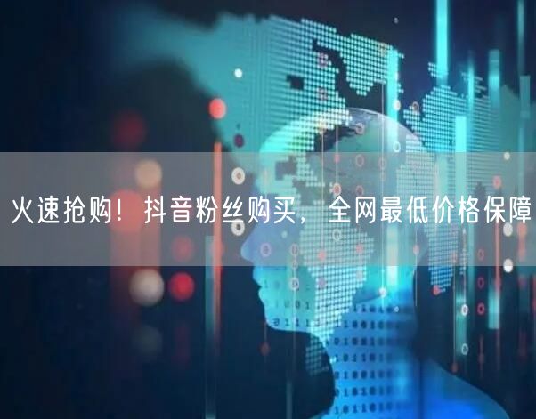 火速抢购！抖音粉丝购买，全网最低价格保障