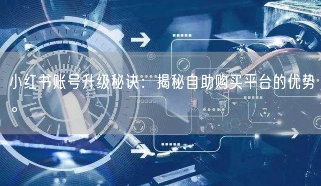 小红书账号升级秘诀：揭秘自助购买平台的优势。