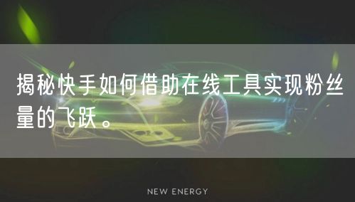 揭秘快手如何借助在线工具实现粉丝量的飞跃。