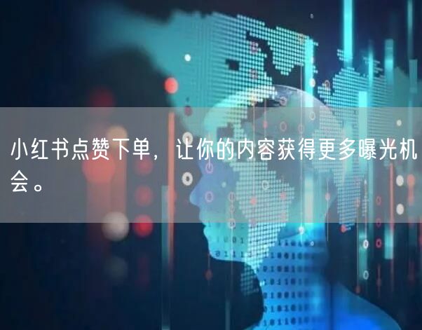 小红书点赞下单，让你的内容获得更多曝光机会。