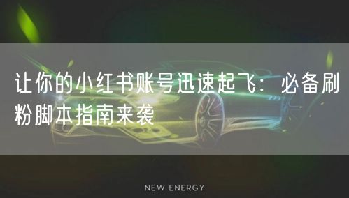 让你的小红书账号迅速起飞：必备刷粉脚本指南来袭